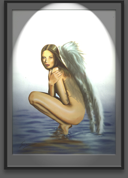 Angel - Acrilic on ill. board 50x35 cm