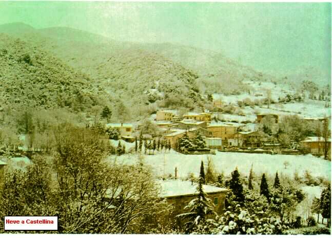 Castellina Marittima sotto la neve.
