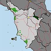Mappa della Toscana