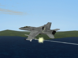 Lockato il bersaglio con il radar non resta che fare fuoco . L'AIM-120  appena partito!! 