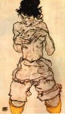 :: Seminudo in ginocchio - Egon Schiele, 1917