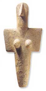 Mater Mediterranea - idoletto cicladico, III millenio A.C., trovato nel 1935 in localit Turriga - Conservato nel museo Archeologico di Cagliari