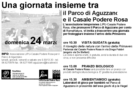 24 marzo 2002 - Una giornata insieme tra il Parco di Aguzzano e il Casale Podere Rosa