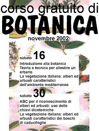 Parco di Aguzzano - corso di BOTANICA - novembre 2002