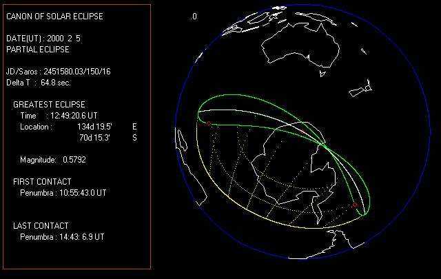 Mappa eclisse parziale 05/02/2000
