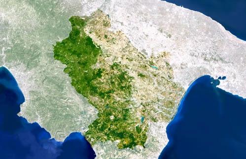 Foto della Basilicata scattata dal satellite...