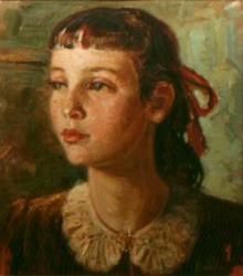 Viso di ragazza, 1959, olio su tela cm 30x36