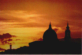 La basilica al tramonto