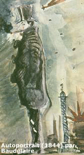 autoritratto di Baudelaire che fuma l'hascisc e si vede più alto della colonna di piazza Vendome