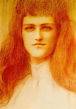 Head of a young English girl 1895 Fernand Khnopff