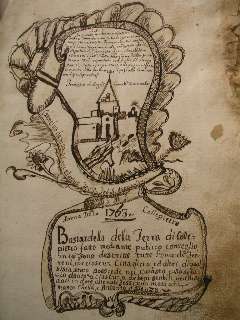 Bastardello di Collepietro: documento in cui erano riportati tutti i possedimenti del tempo (1763).