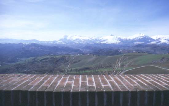 The Sibillini seen from Montefalcone