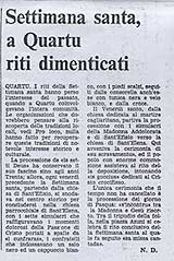 "Settimana santa, a Quartu riti dimenticati", di Natale Dessì - Unione Sarda 28/03/1986