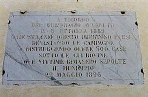 Targa a ricordo del nubifragio avvenuto il 5 ottobre 1889, Chiesa di Sant'Elena