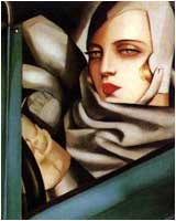 Tamara de Lempicka - Autoritratto (1929), particolare