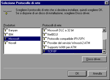Selezione Protocollo di rete (20035 byte)