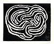 Nodo - 1995, linoleum grafia, cm 6 x 4,5
Knot  - 1995, linoleum print on paper, in 2.4 x 1.7
Click to enlarge