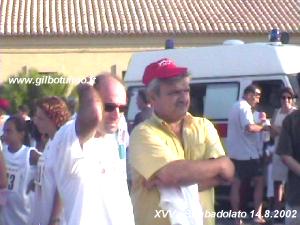 Franco Nistic (con il cappellino) alla partenza della Strabadolato