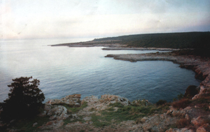 La baia di Torre dell'Alto fotografata lungo l'itinerario di Porto Selvaggio