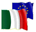 tricolore italiano e bandiera europea