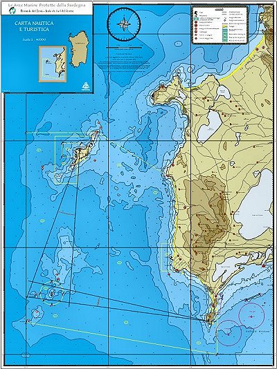 carta dell'Area marina protetta Penisola del Sinis- Isola Mal di Ventre