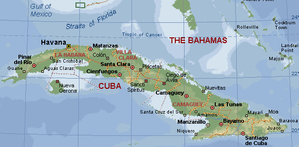 Mappe di Cuba, clicca sulla citt di tuo interesse