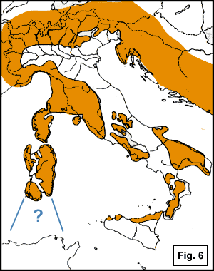 Ricostruzione paleogeografica d'Italia (17 Kb)