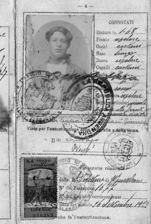 Il passaporto di Giuseppe Cullari