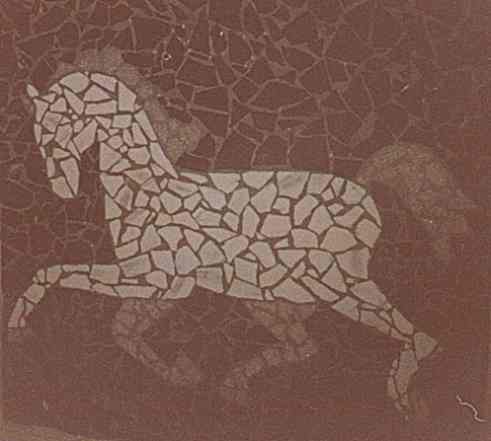 mosaico cavallo bianco