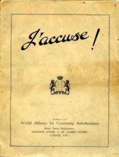 J'accuse, World Alliance for Combating anti-Semitism, 1935