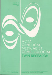 Copertina della rivista "Acta Geneticae Medicae Et Gemellologiae"