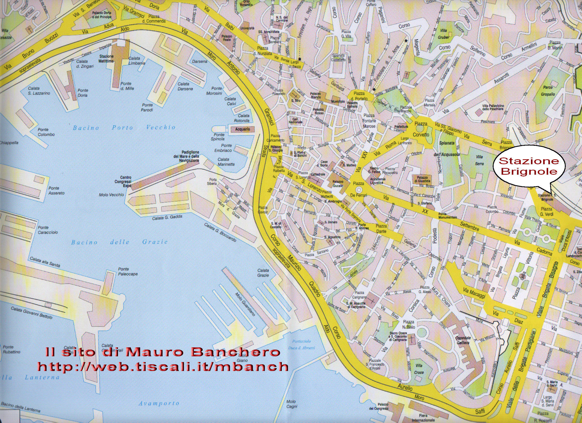 Mappa della citt di Genova