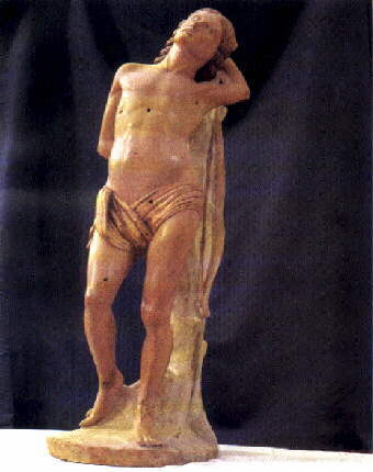 San Sebastiano: Statua marmorea attribuita a Prassitele (Chiesa Madre Santa Maria Maggiore)