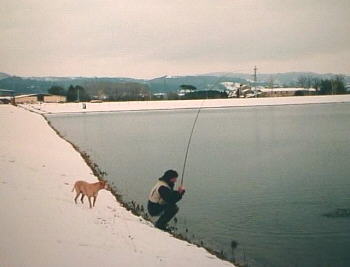 A pesca nel Lago No Kill S. Stefano in localit Badiali di Citt di Castello in una giornata invernale