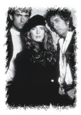 Dylan assieme a Rupert Everett e Fiona Flanagan durante le riprese di Hearts Of Fire