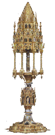 Reliquiario in argento dorato e smalti - Bottega del Vannini  Chiesa di S. Pietro, Castignano