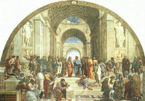 Raphael, School of Athens, fresco, Stanza della Segnatura, Vatican, Rome, painted 1510-13