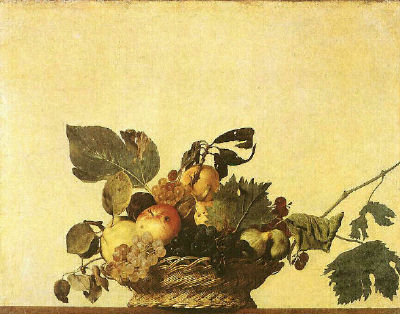 Caravaggio, Basket of Fruit, Ambrosiana Gallery, Milan, painted 1597 or 1601