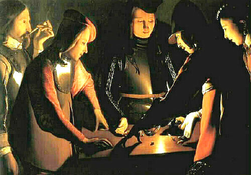 Georges de La Tour, The Dice Players, Preston Hall, Stockton, GB, painted early 1650s