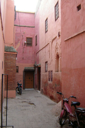 Marrakech - one of the pinky-red lanes