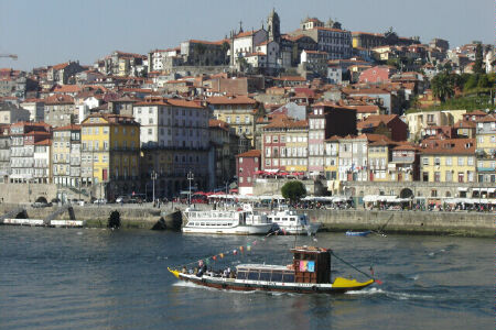 Oporto - view of the old historic centre and the Douro river