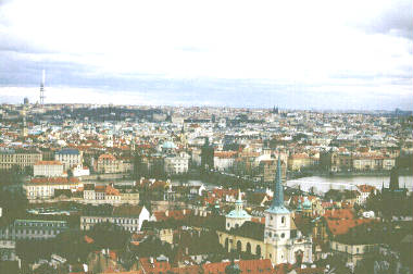 City of Prague, view from castle hill, Malostrana