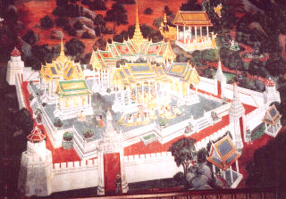 Royal Palace (fresco in the cloisters, Temple of the Jade Buddha), Bangkok