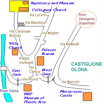 Map of old centre, Castiglione Olona (VA)