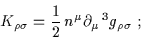 \begin{displaymath}K_{\rho \sigma} = \frac{1}{2} \, n^{\mu} \partial_{\mu} \,^3g_{\rho \sigma} \; ;\end{displaymath}