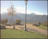 Panorama del Gruppo di Brenta dal  parco giochi di Sfruz