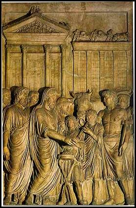 Marcus Aurelius che si appresta a compiere un sacrificio