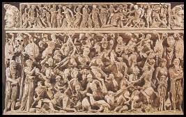 sarcofago detto di Portonaccio, con scene di battaglia tra romani e
barbari,probabilmente i Marcomanni sconfitti da Marco Aurelio