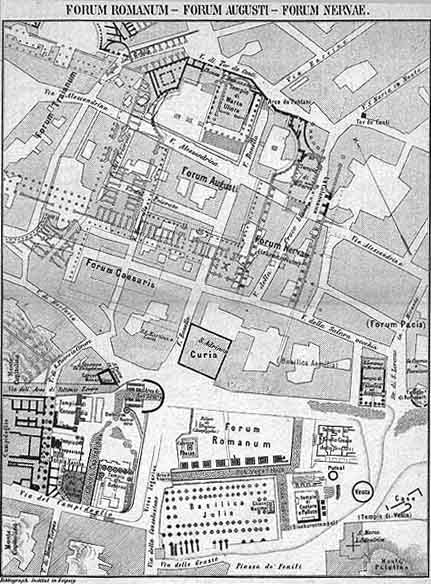 Antique map of the Forum