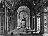 Central Nave of the Basilica, engraving